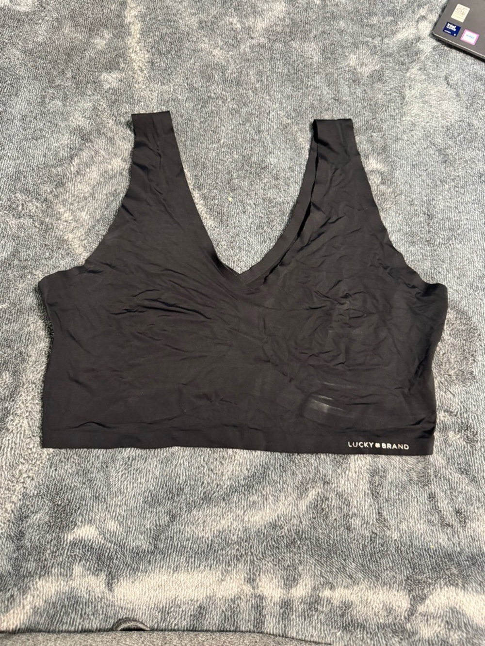 2- Lucky Brand Black V-Neck Seamless Bralette